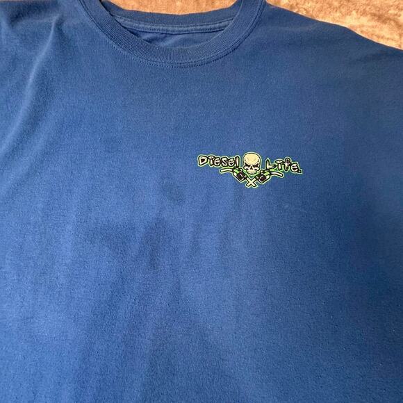 A Diesel Life “Unleash Your Inner Diesel” Blue Skeleton Graphic T-shirt L-XL - Picture 3 of 6